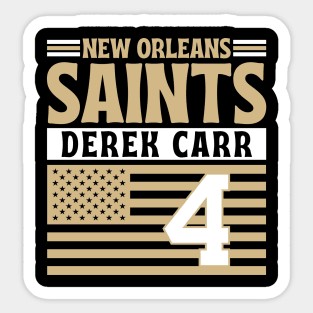 New Orleans Saints Carr 4 American Flag Football Sticker